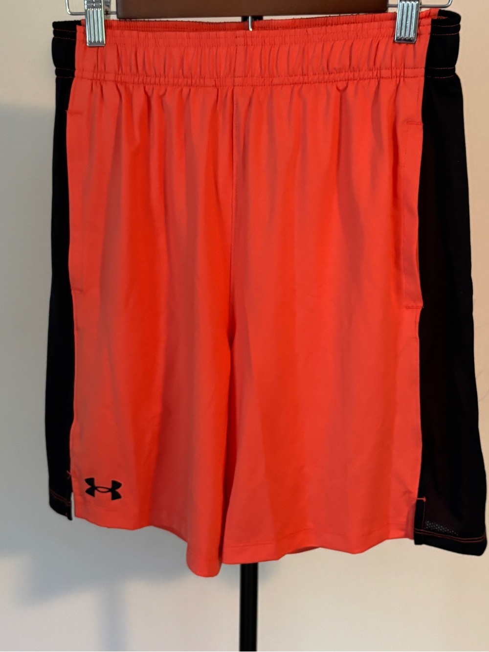 Under Armour Coral-Orange and Black Performance Shorts